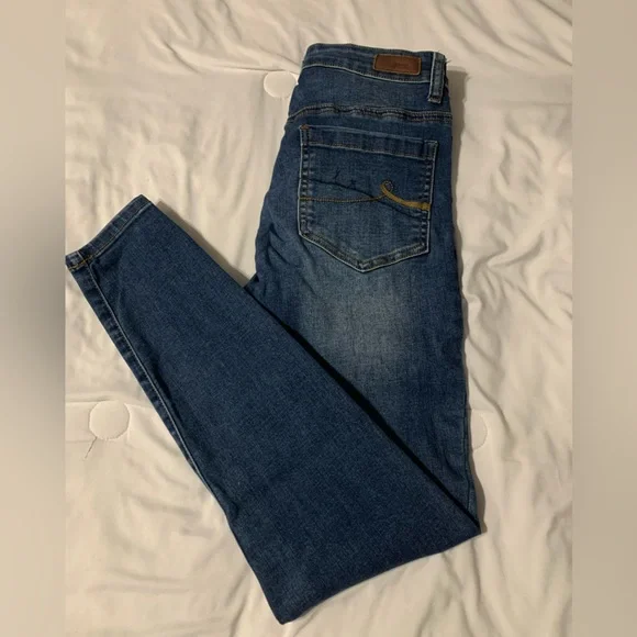 Grace & Lace Jeans Womens 2 Blue Jegging Skinny Stretch Knit Cotton Denim Dark - Picture 10 of 12